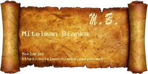 Mitelman Bianka névjegykártya